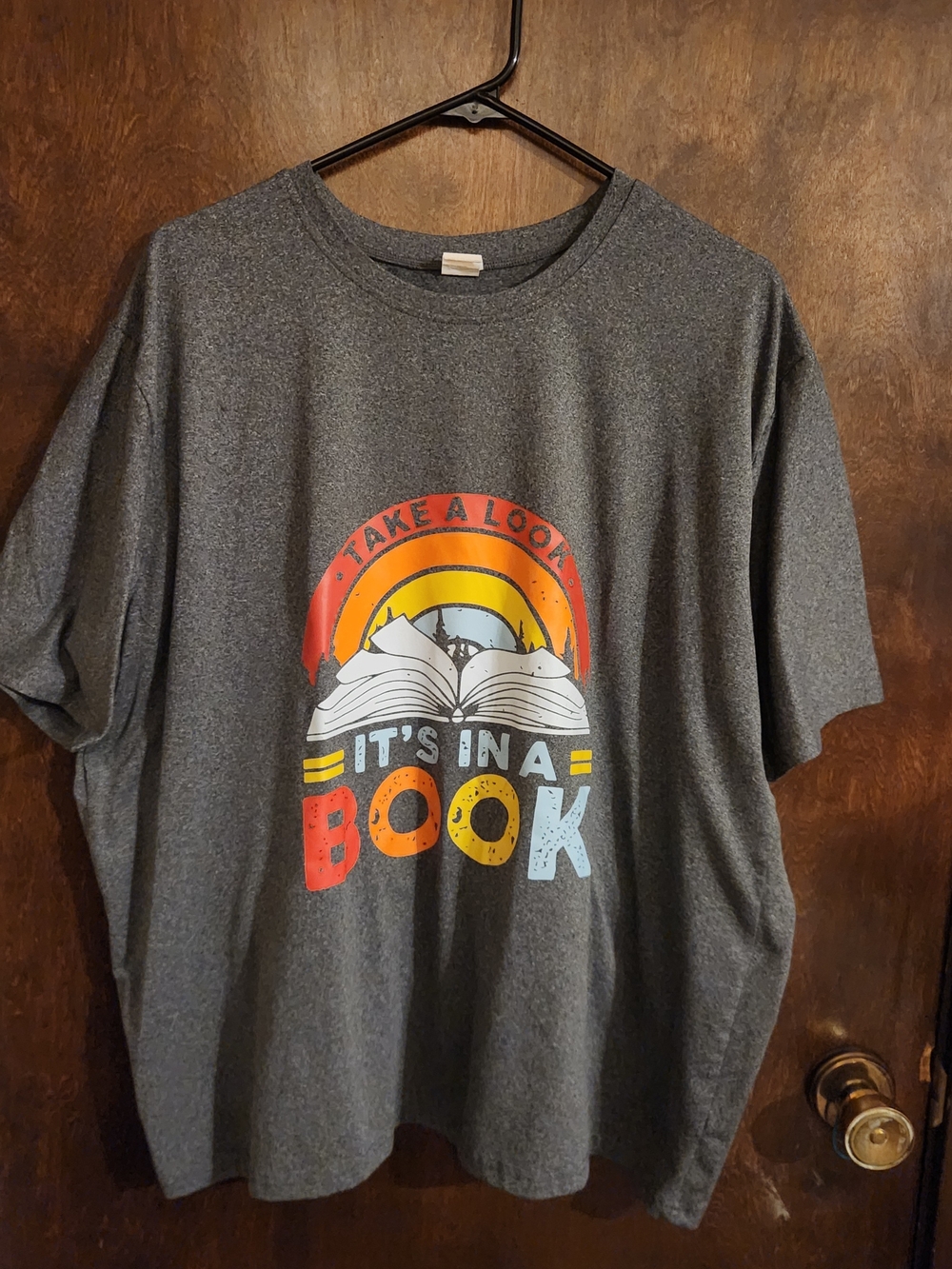 Womens Plus 2x Graphic Tee - Reading Rainbow 'Take A Look It's In A Book'